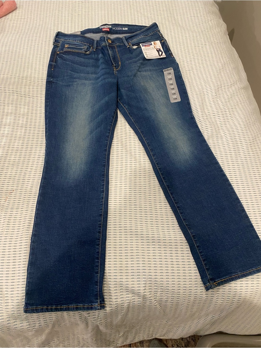 Levi's Denizen Women's Dark Blue Flare Jeans - Subtle Fade
